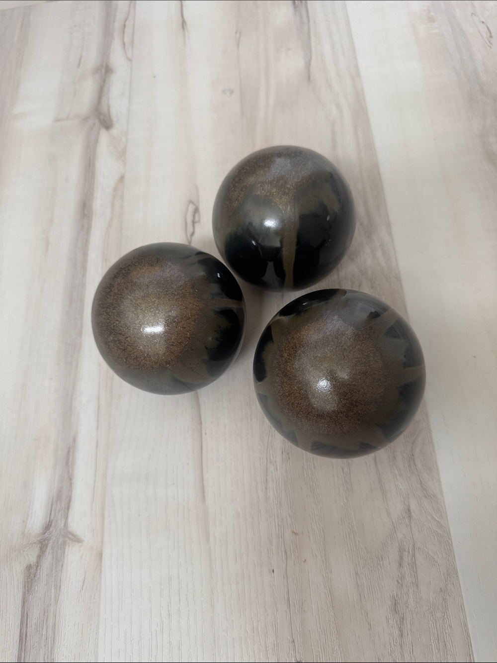 Pier 1 Decorative Ceramic Spheres in Black and Brown